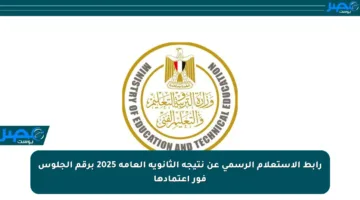 رابط الاستعلام الرسمي عن نتيجة الثانوية العامة 2025 برقم الجلوس فور اعتمادها